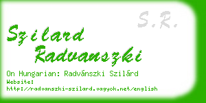 szilard radvanszki business card